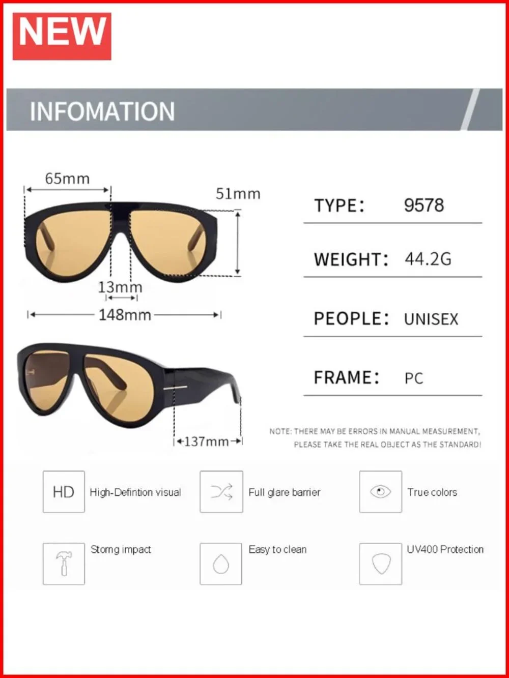 Oversized Aviator Sunglasses Retro 70s Luxury Designer Thick Frame UV Protection